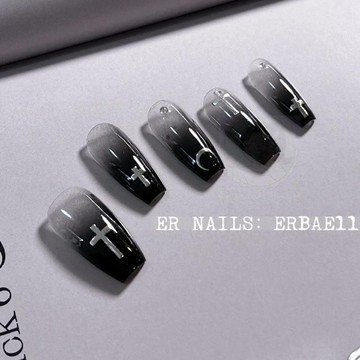 🤩加一精品💘透黑漸變手工定製美甲成品拍照穿戴甲可拆卸假指甲貼片防水