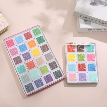 兒童2*2方形彩色印臺印章手指畫印泥 彩色速干可愛恐龍印泥可水洗【遠宏-文教用品】【益三和】可開發票