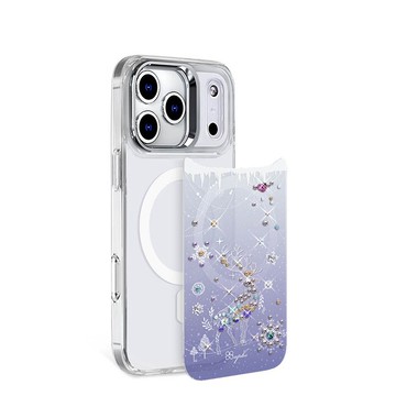iPhone 17/16/15/14/13系列 可拆式磁吸片材彩鑽手機殼-魔法麋鹿