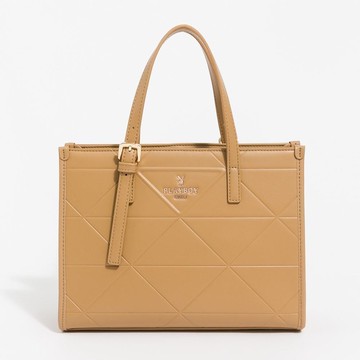 PLAYBOY - 手提包附長背帶 Linear Elegance系列 - 卡其色