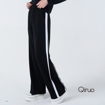 Qiruo 奇若秋冬專櫃黑色喇叭褲3095C 造型長褲