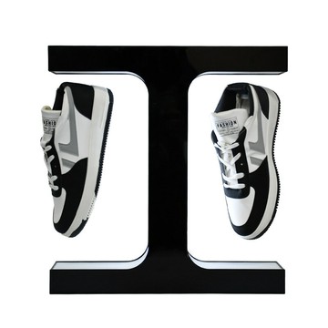 懸浮鞋架 亞克力漂浮球鞋展示架展會發光變色旋轉磁懸浮鞋架 雙11全館免運