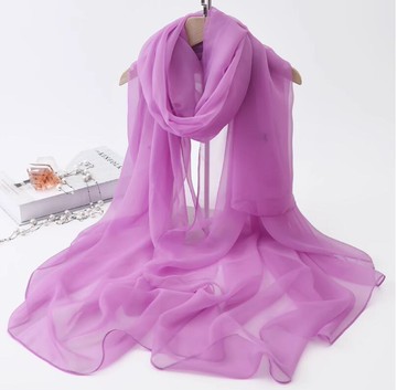 絲巾女春秋柔紗防曬披肩薄款紗巾純色披肩長款圍巾秋冬季【繁星小鎮】P