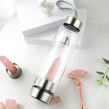 天然水晶能量水瓶-粉水晶