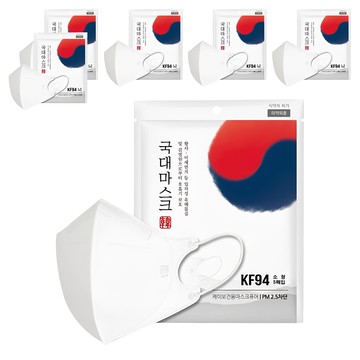 KOREAMASK 黃沙細懸浮微粒 KF94 防塵口罩 (小尺寸)  6包  5片  白色