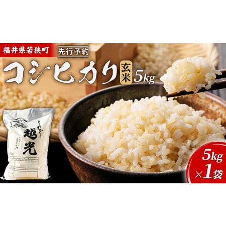 ふるさと納税 令和5年産福井県若狭町コシヒカリ（一等米）玄米　5kg（神谷農園） 5kg×1袋 福井県若狭町