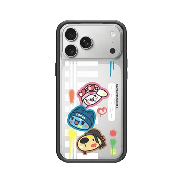 iPhone 17 Pro Max Mod NX -邊框背蓋組合 (相機按鈕) 黑 - 貓貓蟲咖波 Bugcat Capoo - 斑馬線咖波