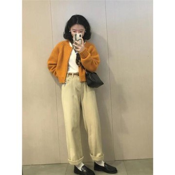 黑色短款針織毛衣開衫外套女2025新款春秋冬寬松高級感小個子上衣