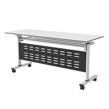 可移動折疊培訓桌加厚實木鋼架長條桌多功能拼接組合會議桌[DD030109]