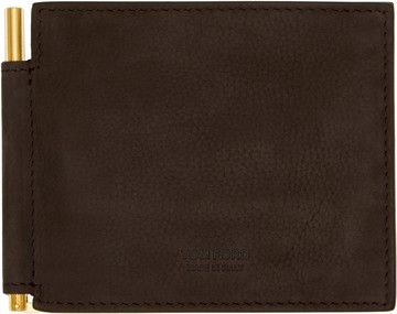 TOM FORD 棕色 Nubuck Money Clip 钱包