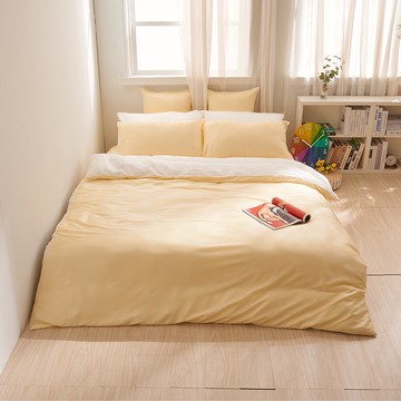 戀家小舖 100%天絲 兩用被 / 雙人【杏仁黃】60支天絲 冬夏鋪棉兩用被套 永恆系列 台灣製
