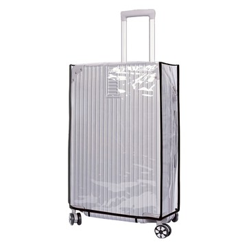 FANCY LIFE 行李箱保護套 加厚PVC材質 防刮耐用 輕輕鬆單向套入  24吋  透明