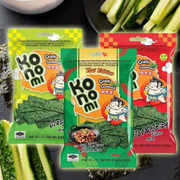 泰國 Konomi 相撲手 脆紫菜(12g) 款式可選【小三美日】 DS023261 海苔脆片 泰式烤海苔