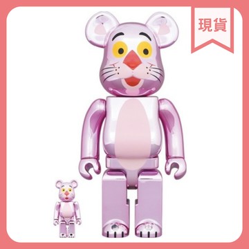 BEARBRICK PINK PANTHER CHROME 電鍍頑皮豹 400+100%
