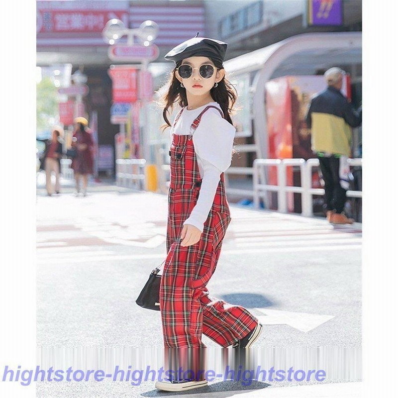 ロングパンツ 長ズボン 子供服 キッズ 女の子 ボトムス パンツ サロペット ガウチョパンツ チェック柄 韓国子供服 ジュニア ベビー 可愛い  おしゃれ 通学着 通販 LINEポイント最大0.5%GET LINEショッピング