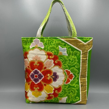 和服 腰帶 腰繩 改造 托特包 手作 綠色