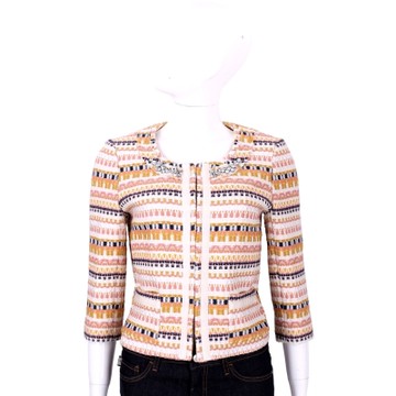 BLUGIRL 多彩織紋鑽飾七分袖外套