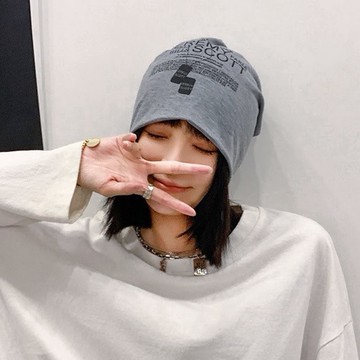 帽子女秋冬新款黑色包頭帽針織韓版時尚薄款透氣街舞堆堆帽月子帽 73653