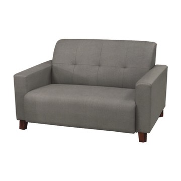 文創集 樂蒂簡約灰貓抓皮革二人座沙發椅-133x79x86cm免組