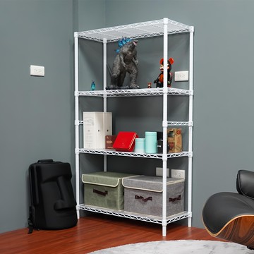 鋼鐵力士 四層架 (含PP邊條) 尺寸36x91x150(H)cm  白色