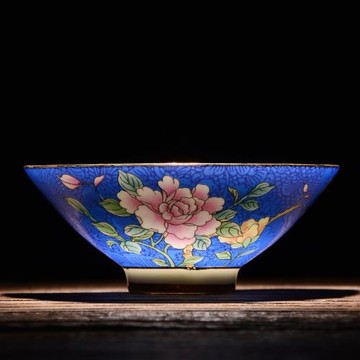 琺瑯彩茶具茶杯陶瓷茶碗粉彩萬花扒花品茗杯主人單杯手繪功夫茶杯