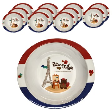 TATUNG 大同磁器 美耐皿手把碗 160x177x41mm  法國熊 白色  1組