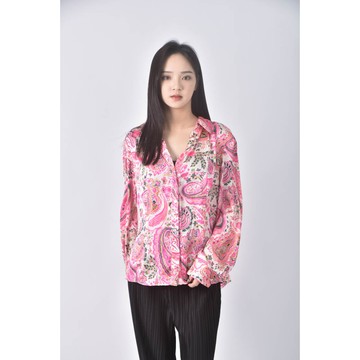 (S) 【Liya私服】zara粉色長袖上衣二手衣