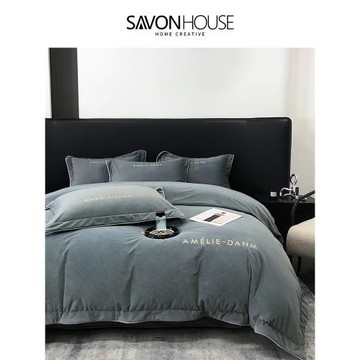 冬A類牛奶絨床上四件套加絨加厚床單被套床笠款珊瑚法蘭絨三件套