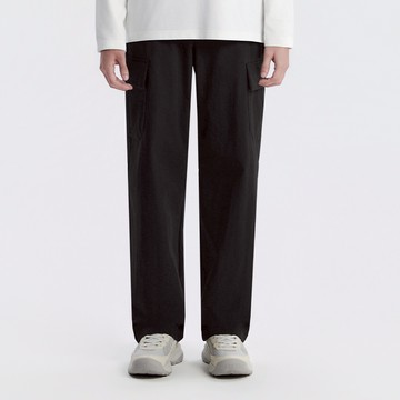 男女同款 ARCHELON 平織 直筒褲 - 黑色