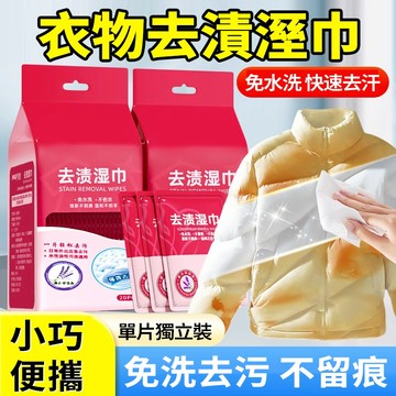 隔日達 衣物去漬濕巾+獨立包裝 免清洗 拋棄式去污巾 羽絨服清洗濕巾 一次性清潔濕巾 祛除髒污 不傷衣物 便攜擦鞋巾