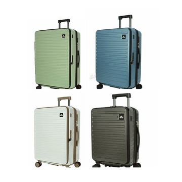 24吋行李箱pc雙開拉鍊360度飛機煞車避震輪海關鎖杯架輔助把