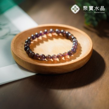 【頂級血滴堇青石手鍊】黃水晶 紫水晶 白水晶 鈦晶 金草莓 藍線石 碧璽 多寶 水晶直播 聚寶水晶