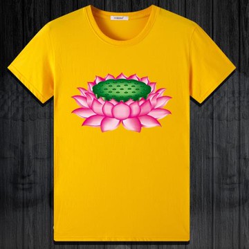 佛系印花夏季新款短袖T恤男圓領流行中國風寬松衣服純棉情侶裝