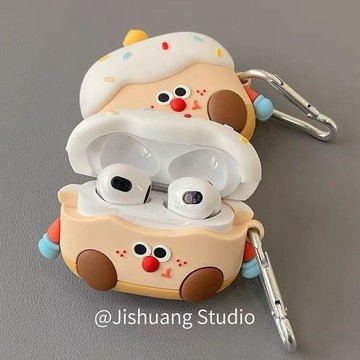 9號倉庫 卡通藍牙耳機殼 保護套 ins可愛蠟燭蛋糕適用airpodspro2蘋果藍牙耳機硅膠保護套1代3代