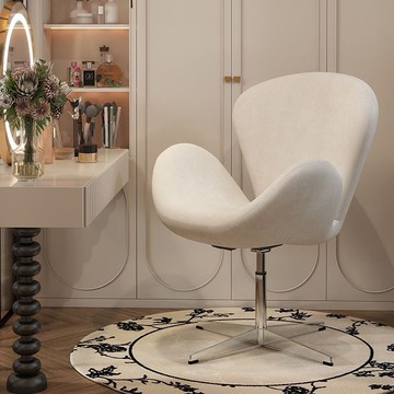 天鵝椅輕奢網紅ins化妝椅家用女生臥室梳妝凳衣帽間靠背椅美甲椅