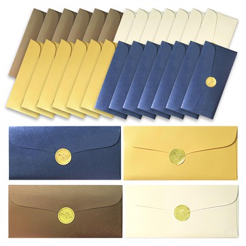 2Youngdesign 奢華韓式紅包袋 高級珠光信封 珠光紙製成 金色封口貼紙  顏色隨機  30個