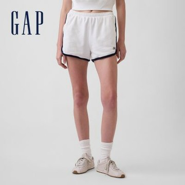【GAP】法式毛圈布Logo 海豚短褲-清新白(897956)