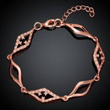 現貨+預購 玫瑰金手鍊純銀鑲鑽手環-時尚氣質大方母親節生日情人節禮物女飾品2色73bs8【獨家進口】【米蘭精品】