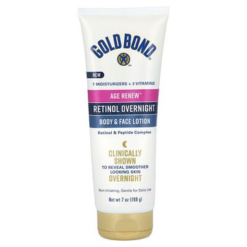 Gold Bond, Age Renew，視黃醇整夜身體和麵部乳液，7 盎司（198 克）