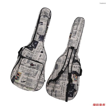 Winn 600D 防水牛津布報紙風格雙縫軟墊肩帶演出包吉他手提箱適用於 40 英寸原聲經典民謠吉他