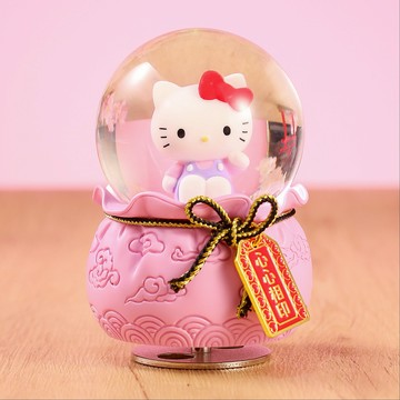 【讚爾JARLL】Hello Kitty 心心相印御守 水晶球音樂盒 官方授權正品