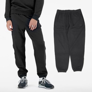 New Balance 長褲 Athletics French Terry 男款 黑 毛圈布 抽繩 束口 棉褲 褲子 NB AMP41508BK