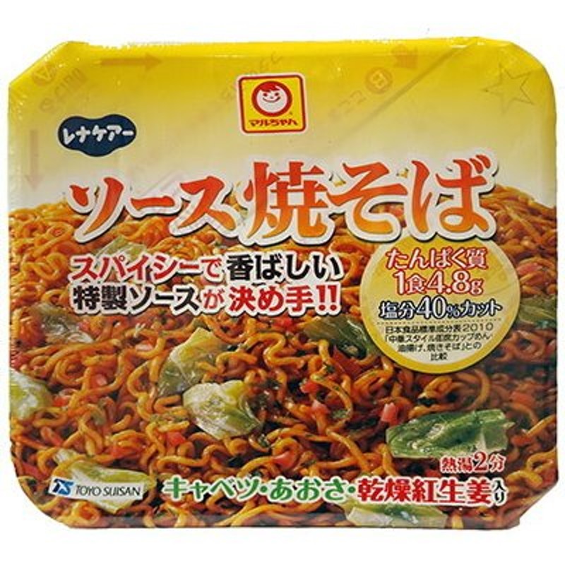 たんぱく焼きそば　107.8g×60個セット(5ケース)　日清オイリオ株式会社・東洋水産共同開発　LINEショッピング　レナケアー　マルちゃんタンパク調整焼きそば