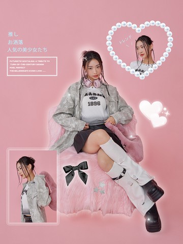 立體感刷色雙口袋牛仔外套-灰色