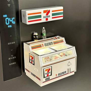 🔥隔日達🔥711便利店 711冰箱貼 便利商店 小夜燈 冰箱貼 磁貼 冰櫃超市模型 3d立體發光家居氛圍感裝飾擺件