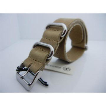 20mm22mm NATO表帶 北約真皮表帶 深卡其色 合精工 水鬼