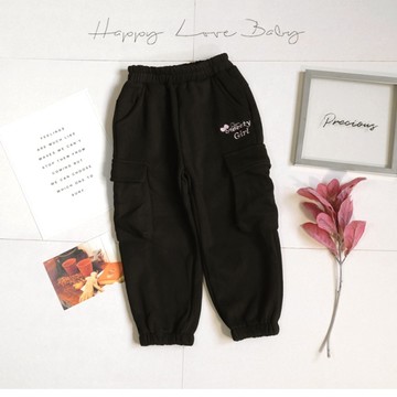 厚款 甜美蝴蝶結英文寶寶絨長褲 秋冬童裝 女童長褲 女童外出褲 女童褲子 秋冬長褲 秋冬刷毛