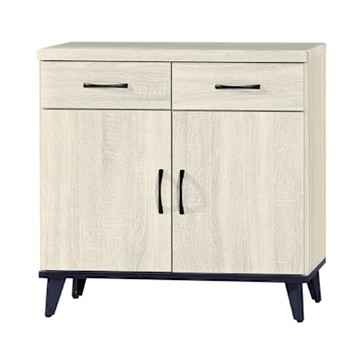 文創集 楚門特淺橡2.7尺二門二抽低餐櫃-81x43x81.5cm免組