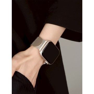 《台灣出貨》適用 APPLE WATCH 圓尾米蘭錶帶 不鏽鋼錶帶 米蘭錶帶 S11 S10 SE 46mm 女士錶帶