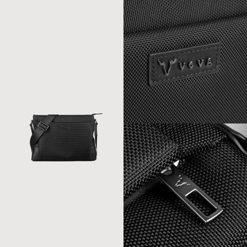 【寧寧小舖】台中35年皮件店 VOVA 沃汎 黑色防潑水布橫式斜側背包 VA138M020BK